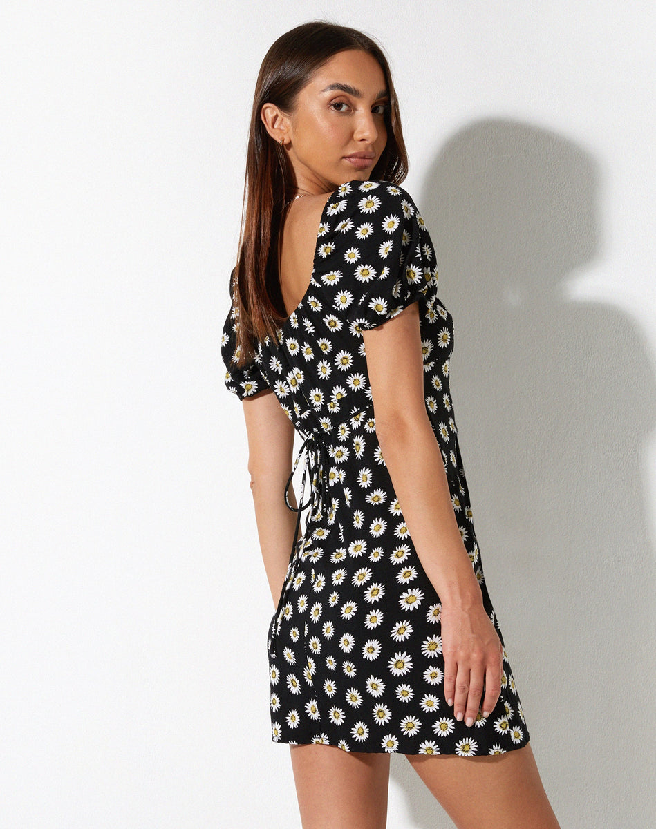 Sasi Mini Dress in Grunge Daisy Black Sasi Mini Dress in Grunge Daisy Black