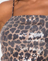 Image of Selana Bodycon Dress in Leopard with Clear Sequin