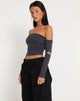 Image of Shelbo Bardot Crop Top in Ocean Storm