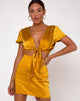 Image of Shenka Mini Skirt in Satin Turmeric