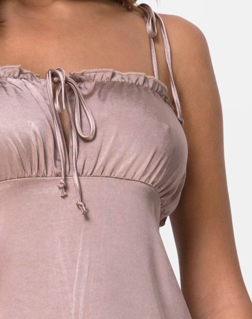 Image of Shilia Dress in Satin Mink