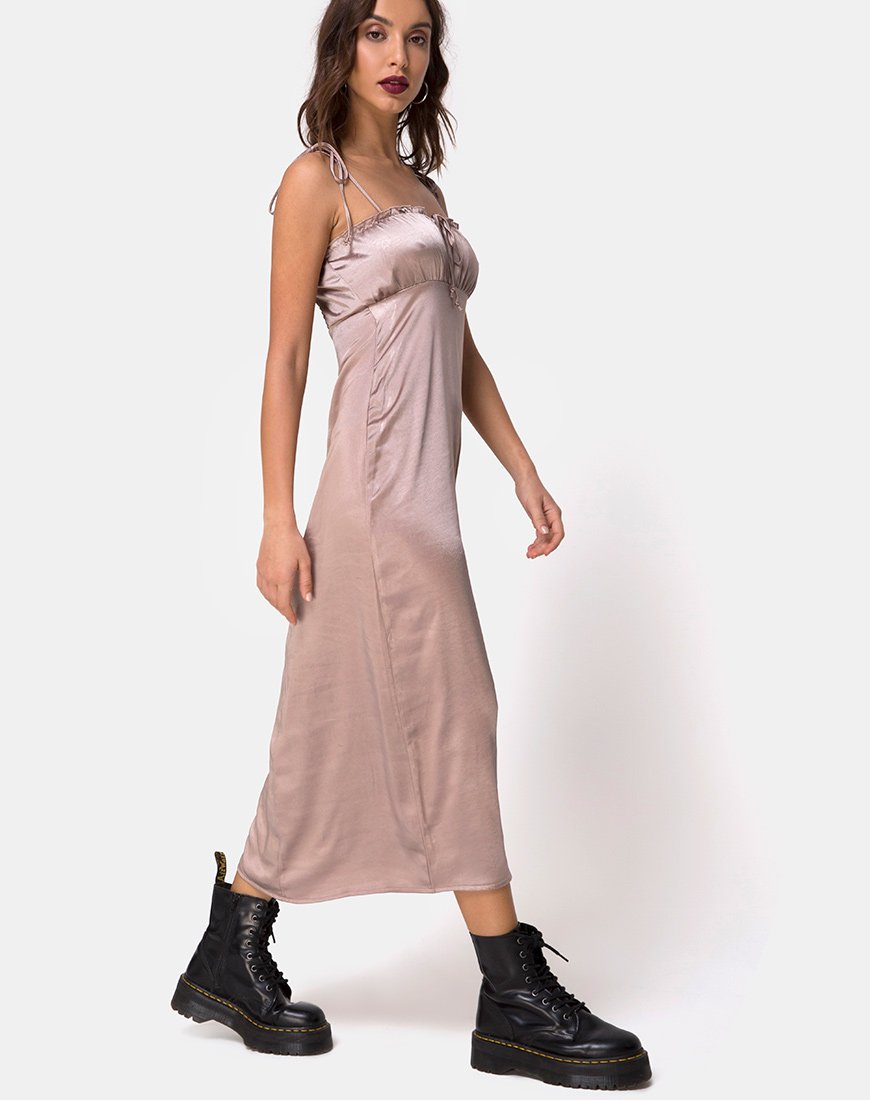 Image of Shilia Dress in Satin Mink