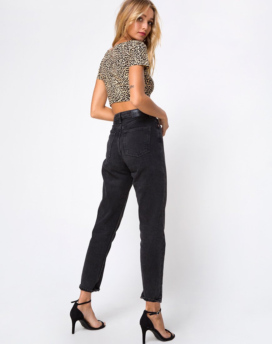 Image of Shim Cutout Crop Top in Rar Leopard