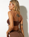 Image of Shuji Crop Top in Lycra Deep Mahogany