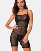 Image of Solina Unitard in Crystal Net Black