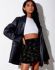 Image of Somery Mini Skirt in Black and Gold Rose Stamp