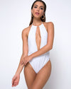 Image of Split Swimsuit in White