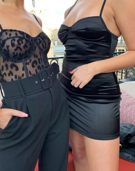 Bodycon Satin Black Mini Dress Leta Motel Rocks – motelrocks