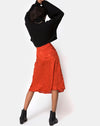 Image of Tauri Midi Skirt in Satin Rose Rust