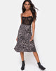 Image of Tauri Midi Skirt in Leopard Grey