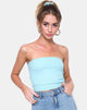Image of Tube Top in Ribbed Powder Blue