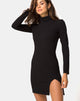 Image of Valda Dress in Rib Black