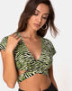 Image of Valiza Top in Zebra Fluro Green