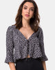 Image of Vinequa Blouse in Ditsy Rose Black