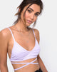 Image of Wrap Around Bralet in Rib Lilac
