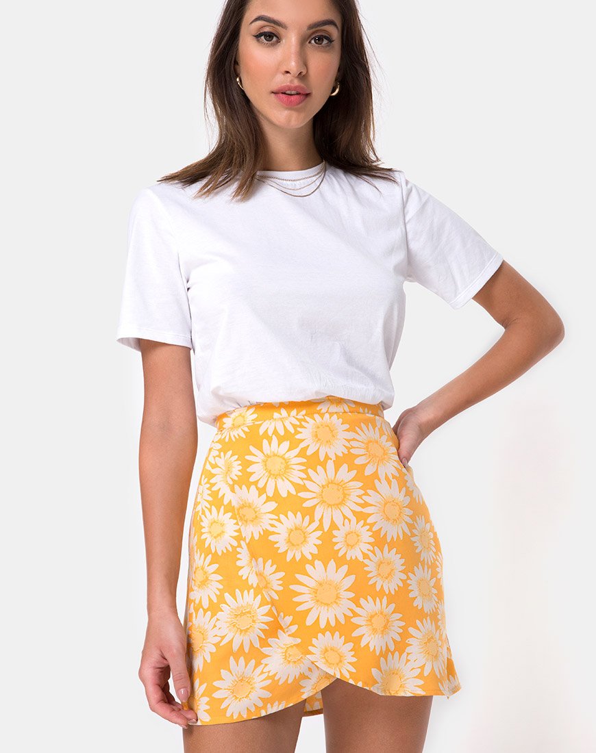 Volto Mini Skirt in Washed Out Pastel Floral