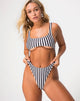 Image of Xeona Swimsuit in Black and White Stripe