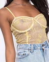 Image of Yecal Sheer Bodice in Pastel Lace Lemon