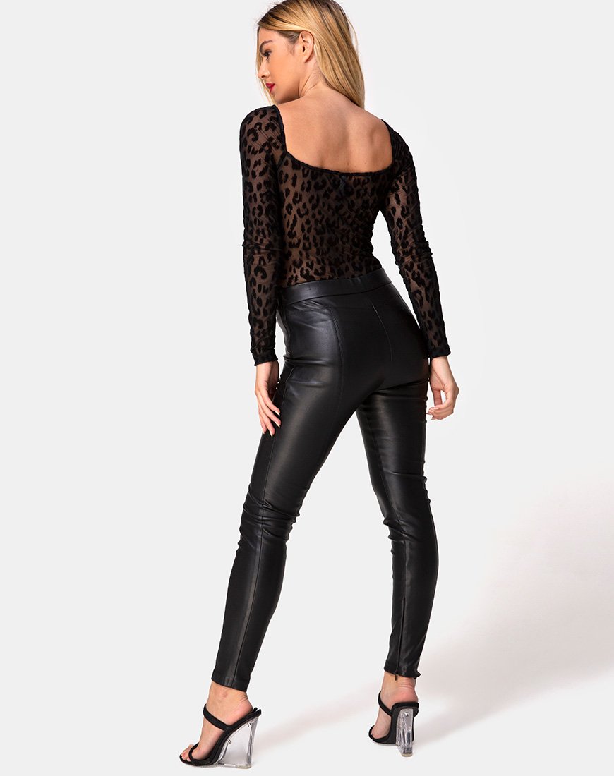 Image of Yelica Longsleeve Bodice in Animal Net Black