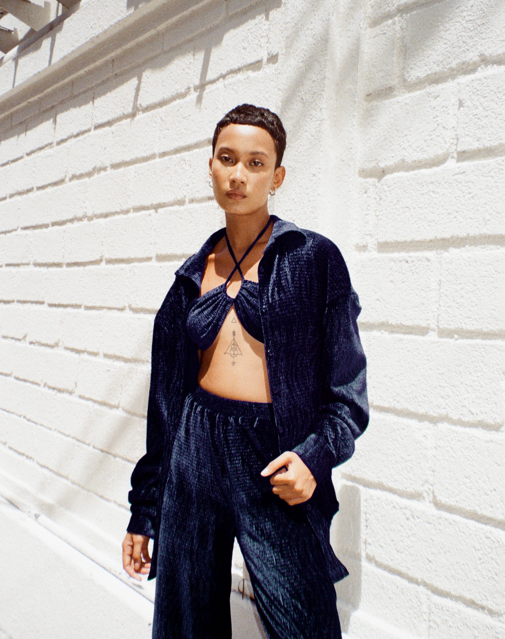 image of Dael Oversized Shirt in Velvet Navy