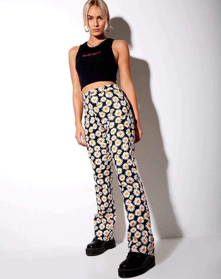 Image of Zoven Trousers in Daisy Love Black