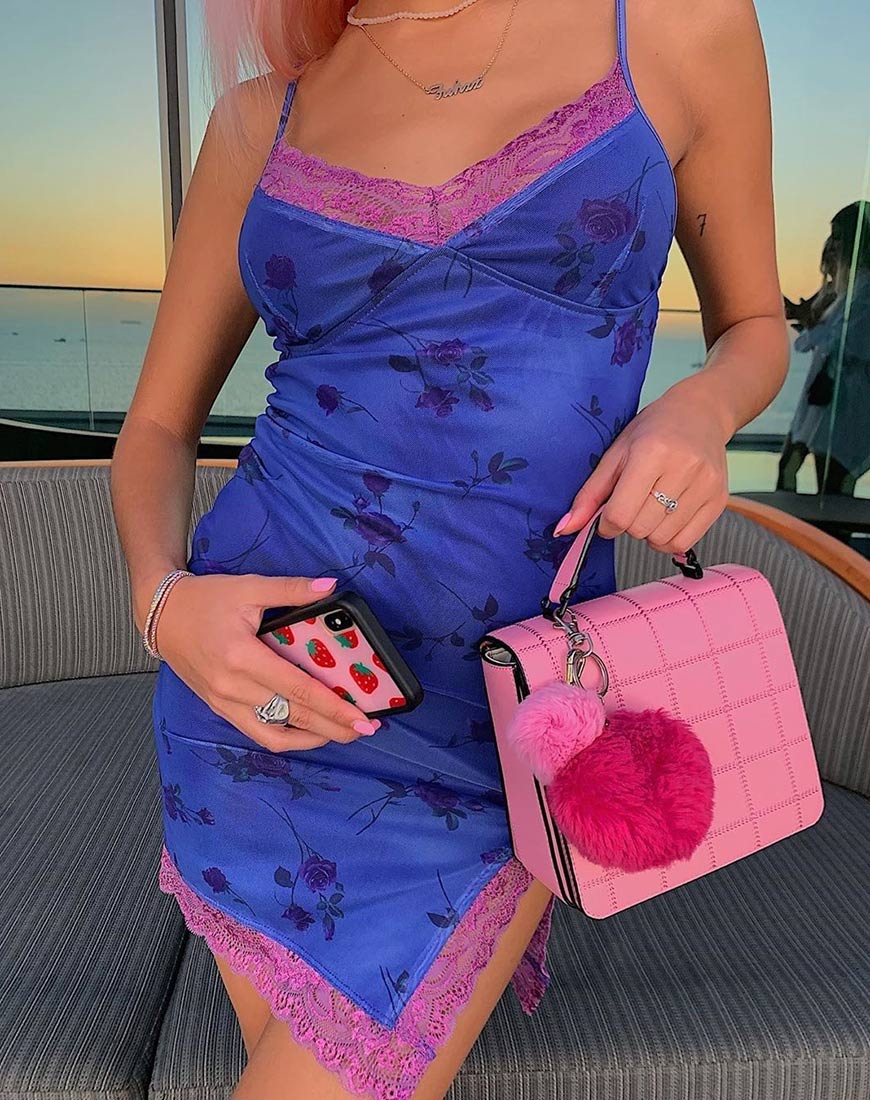 Image of Coti Dress in Lilac Rose with Lilac Lace