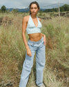 image of Nanda Crop Top in Pretty Petal Green