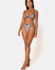 Image of Varna Bikini Bottom in Mini Tiger with Black Binds