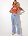 Image of Vasque Vest Top in Lycra Red Hibiscus Paradise