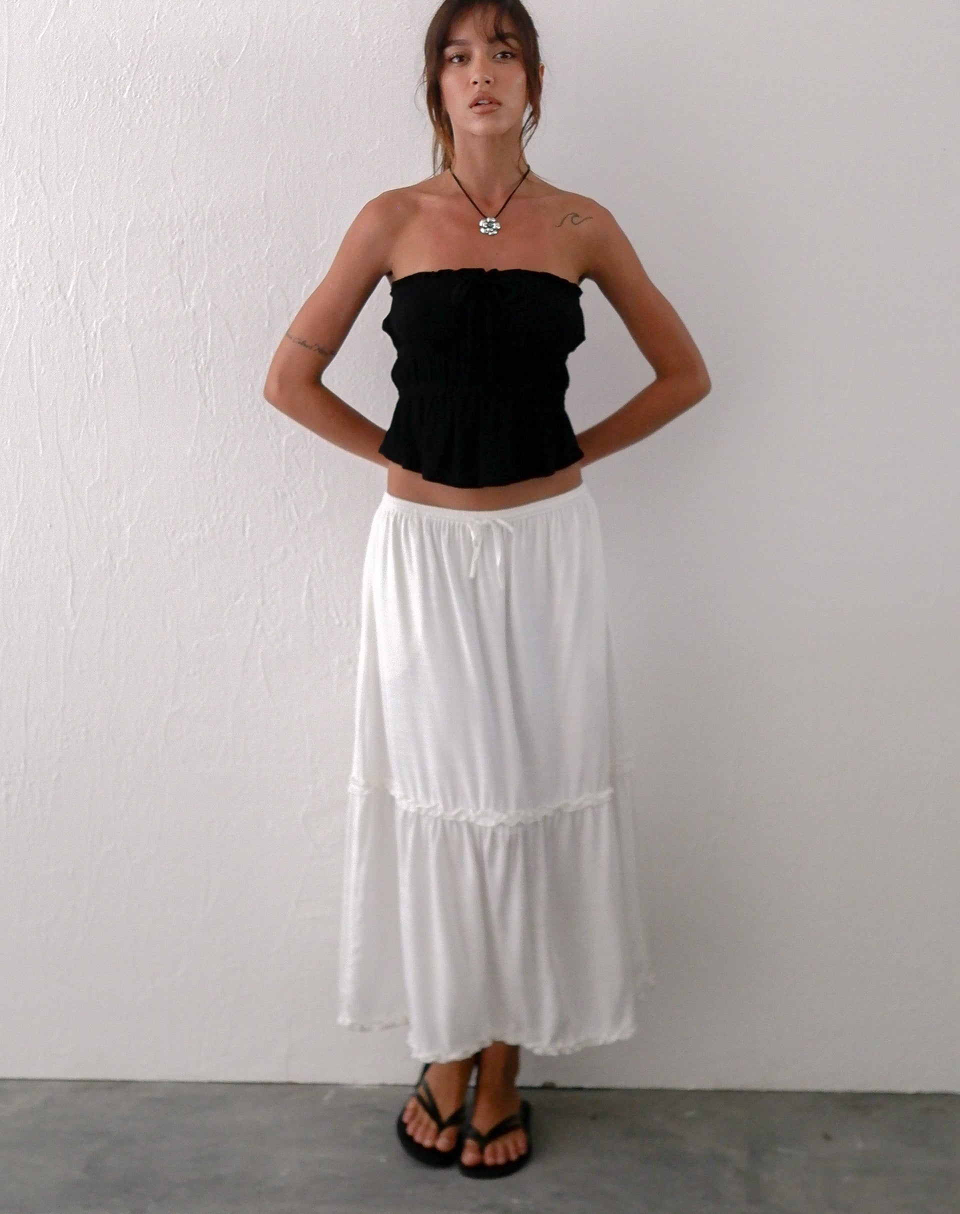 Image of Iyana Midi Skirt in Off White