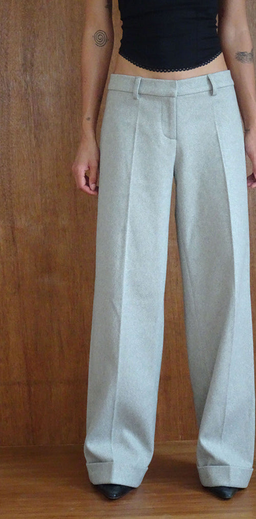 Image of Abdel Faux Wool Tailored Trouser in Grey