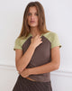 Image of Agneta Tee in Coffee Quartz and Sage Combination