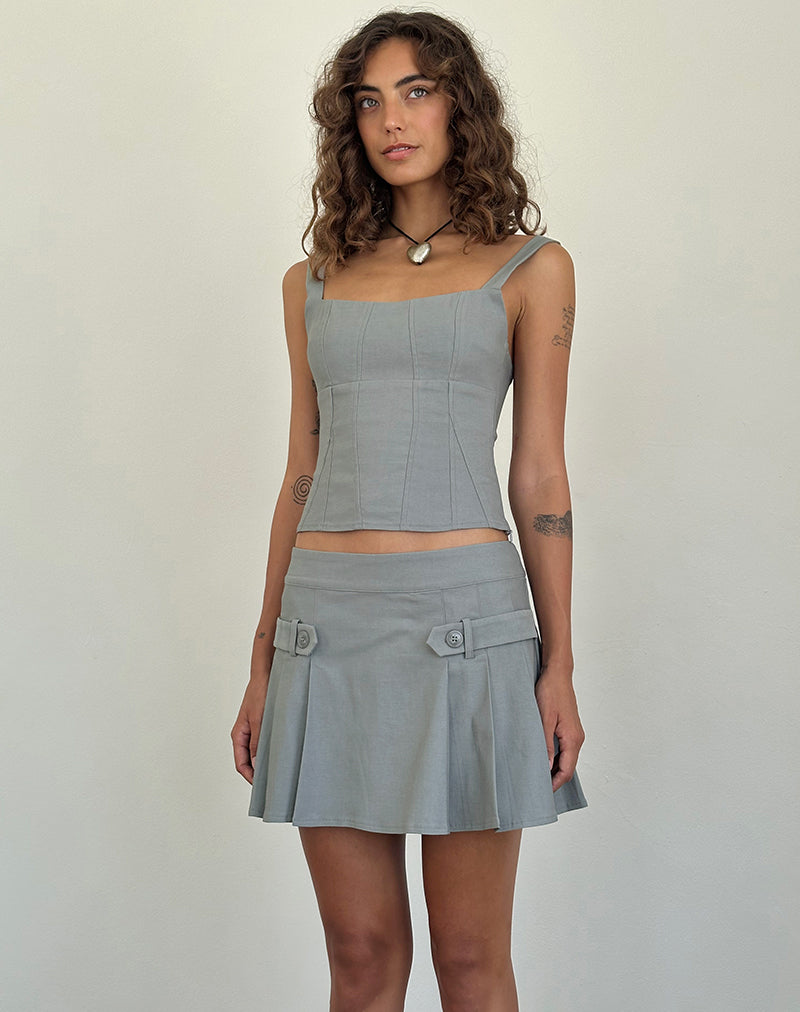 Image of Ailsa Tie Back Top in Grey