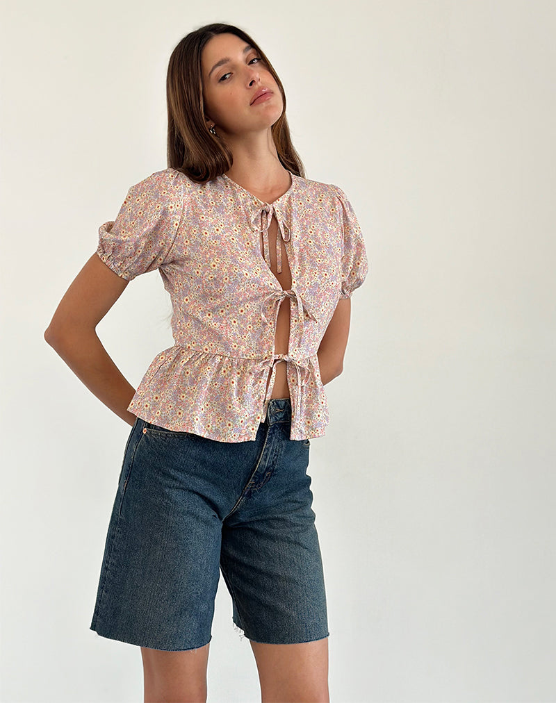 Ajasi Blouse in 70s Prairie Girl Flock