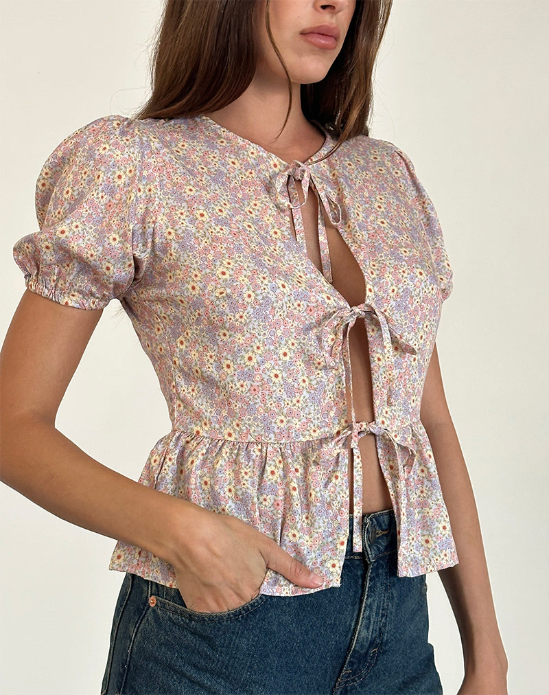 Ajasi Blouse in 70s Prairie Girl Flock