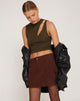 Image of Ajeng Low Rise Cargo Mini Skirt in Seal Brown