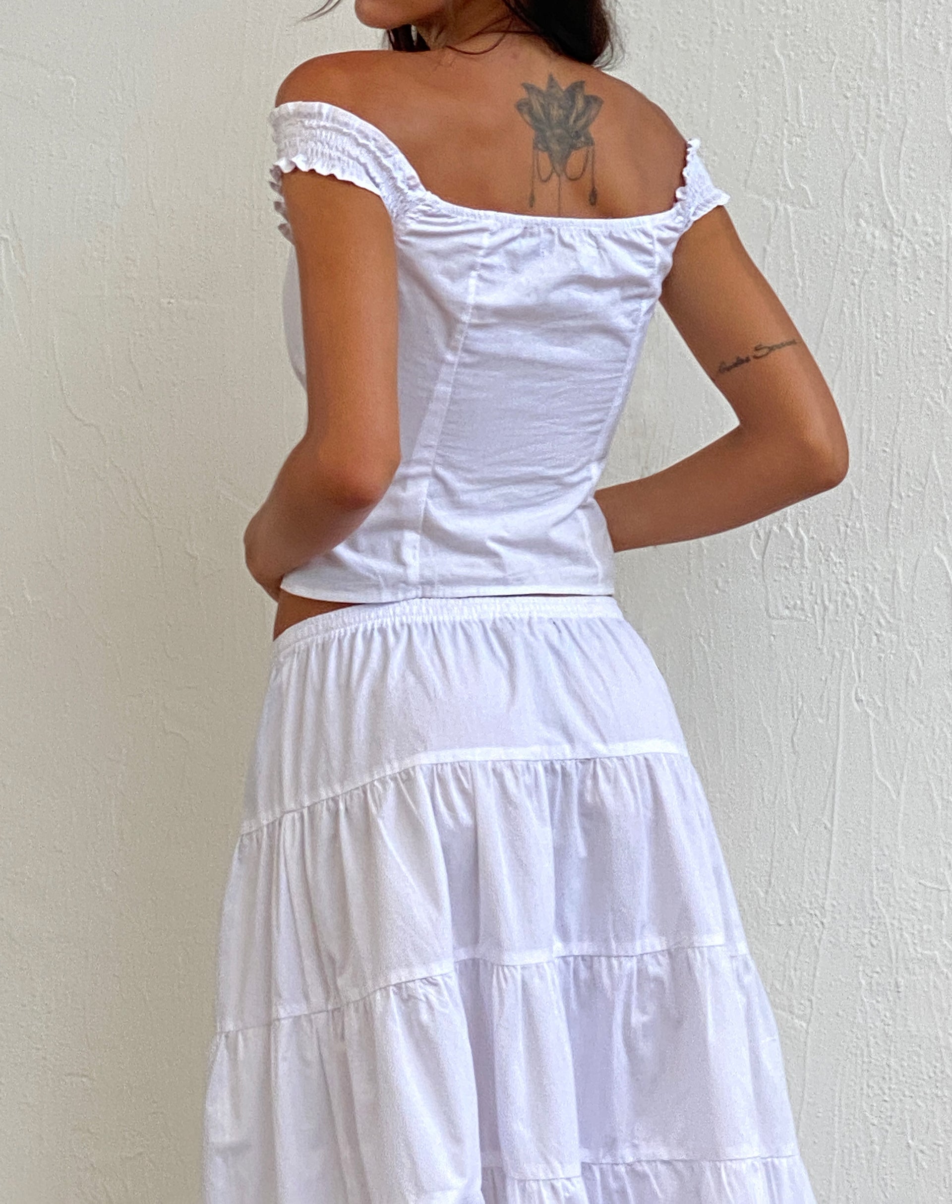 White Bardot Corset Top | Alderidge – motelrocks-com-aus