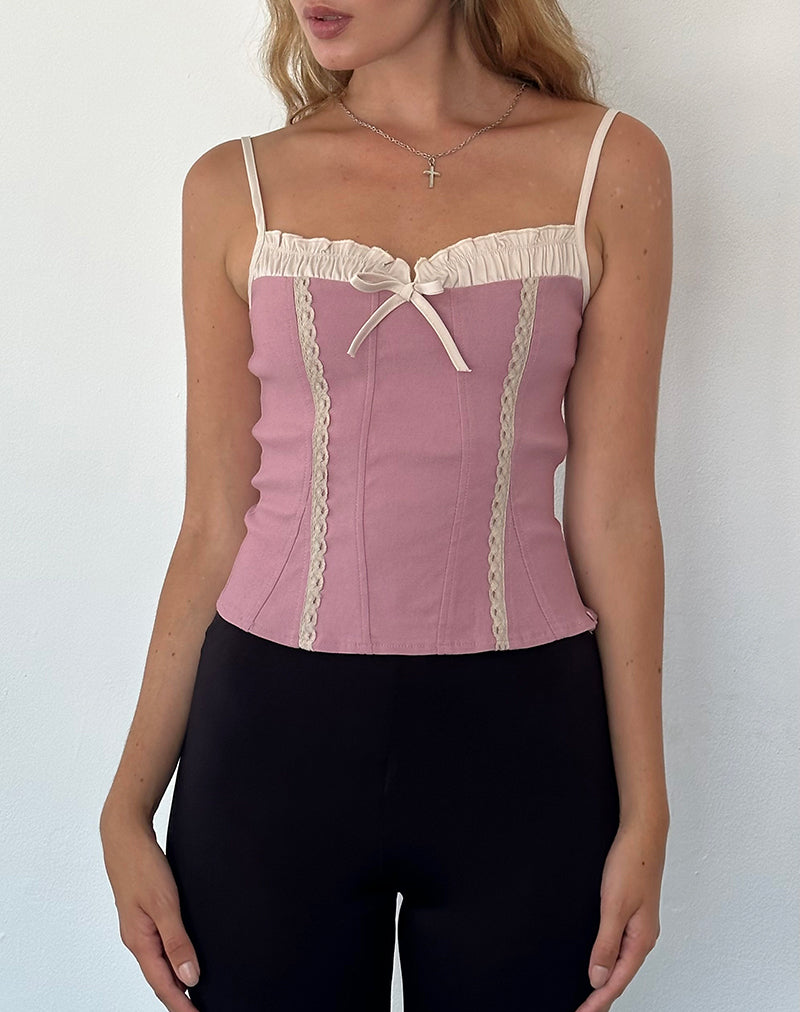 Image of Alexa Corset Top in Dusky Pink