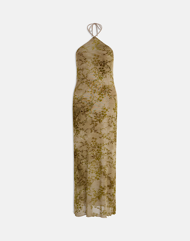 Image of Rabika Maxi Dress in Burn Velvet Green