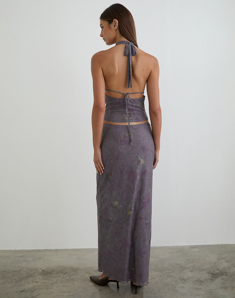Image of Alfreda Maxi Skirt in Flare Flower Purple