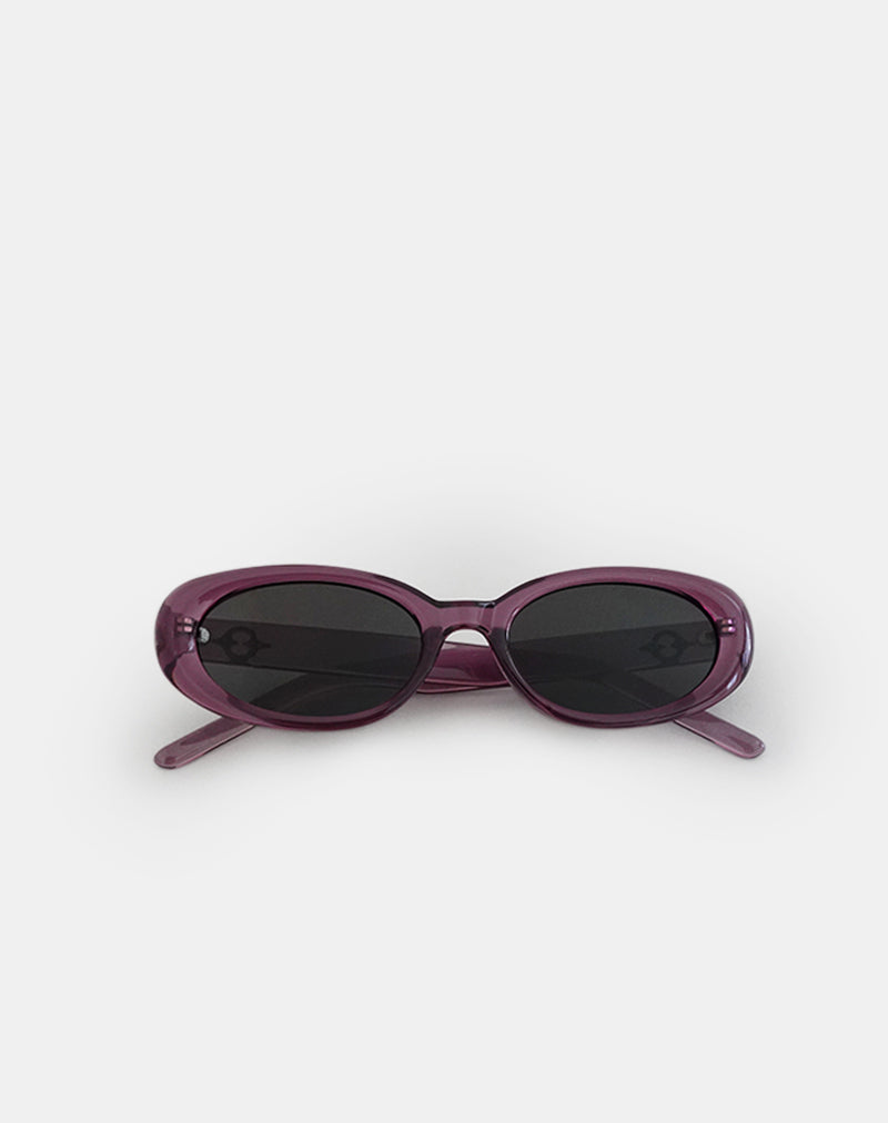 Ametra Oval Sunglasses in Opaque Purple