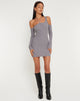 image of Anala Cold Shoulder Mini Dress in Flint Gray