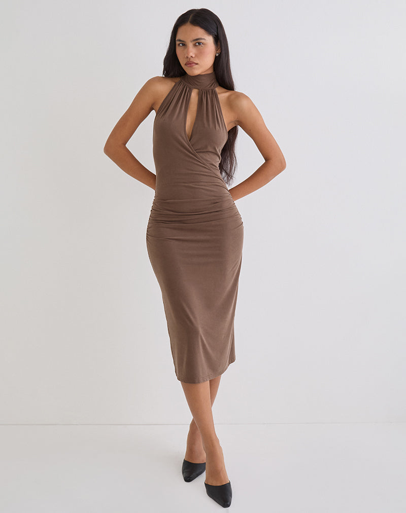 Image of Anezka Midi Dress in Bitter Chocolate