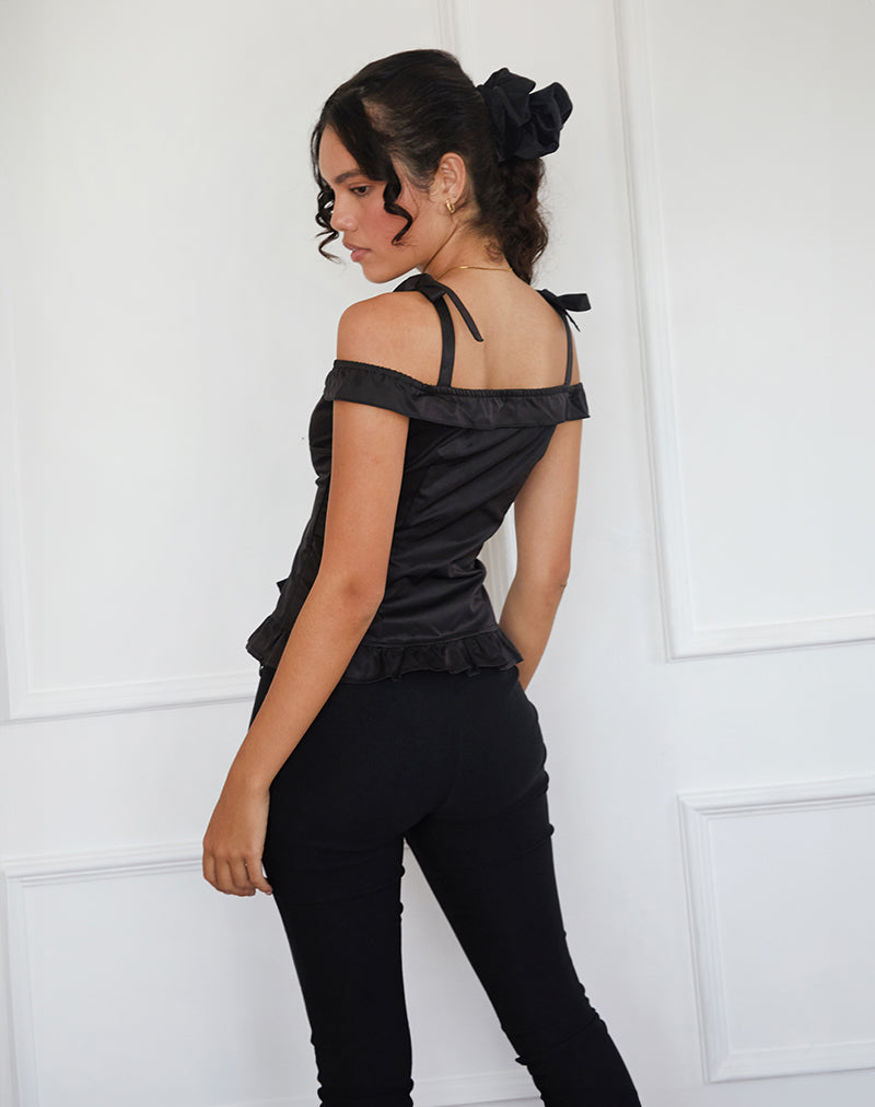 Image of Anneli Frill Hem Top in Black