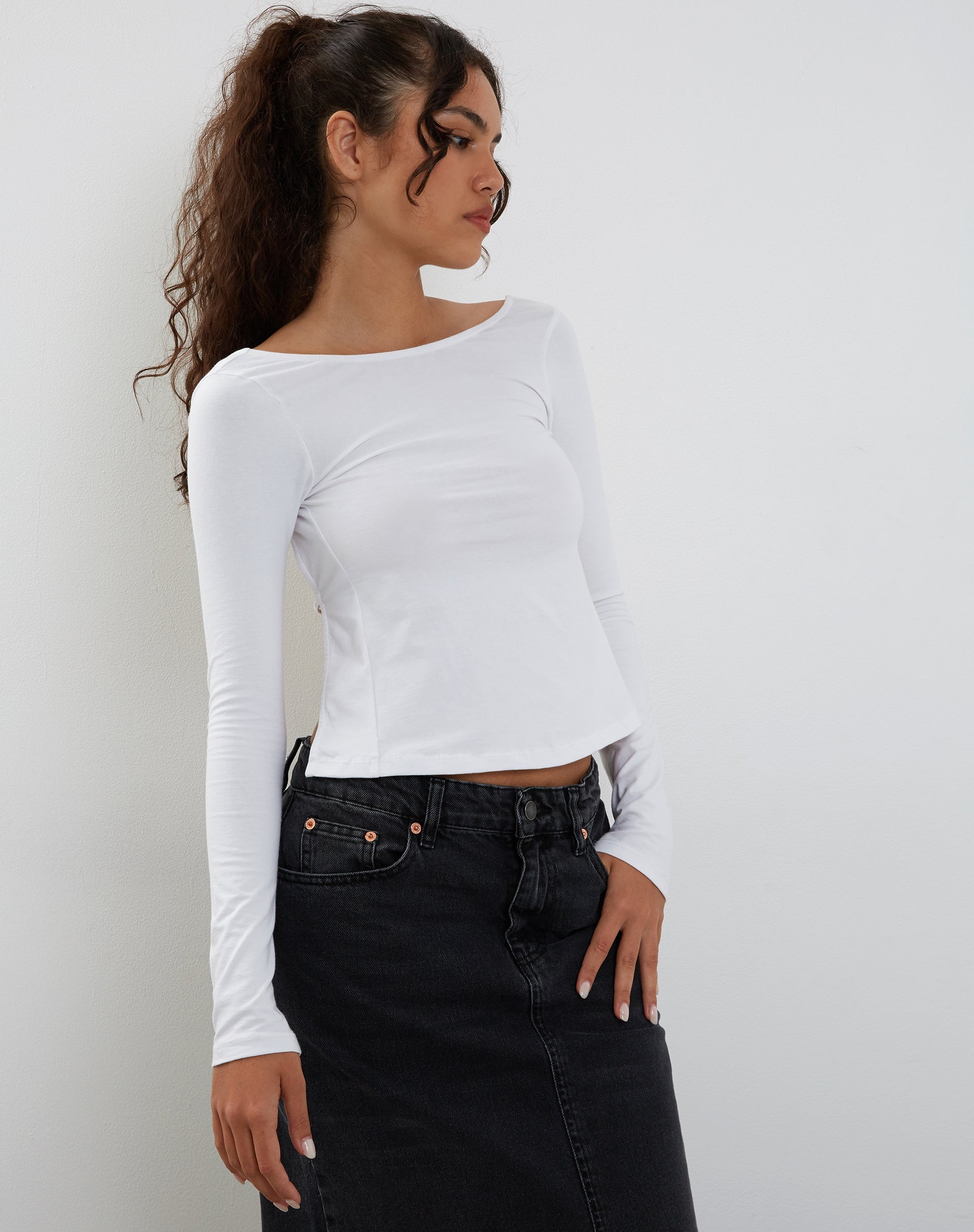 Image of Ansita Long Sleeve Top in White