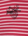 red and white stripe with strawberry emb