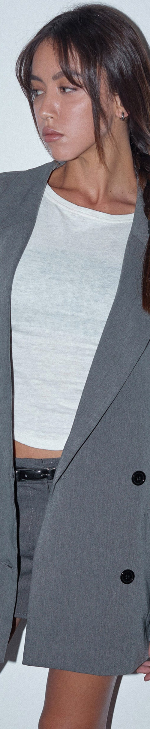 Image of Ardea Double Breasted Blazer in Charcoal Tailoring