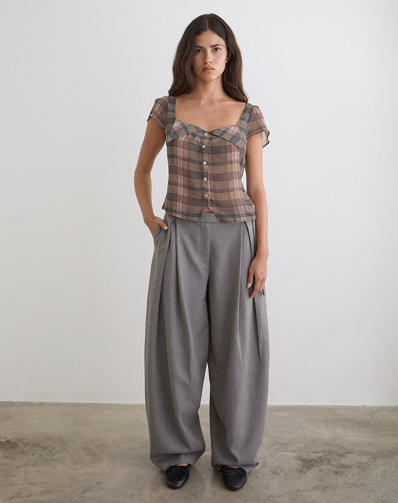 Image of Arden Tie Waist Trouser in Tailoring Grey