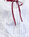 White Poplin with Red Trim