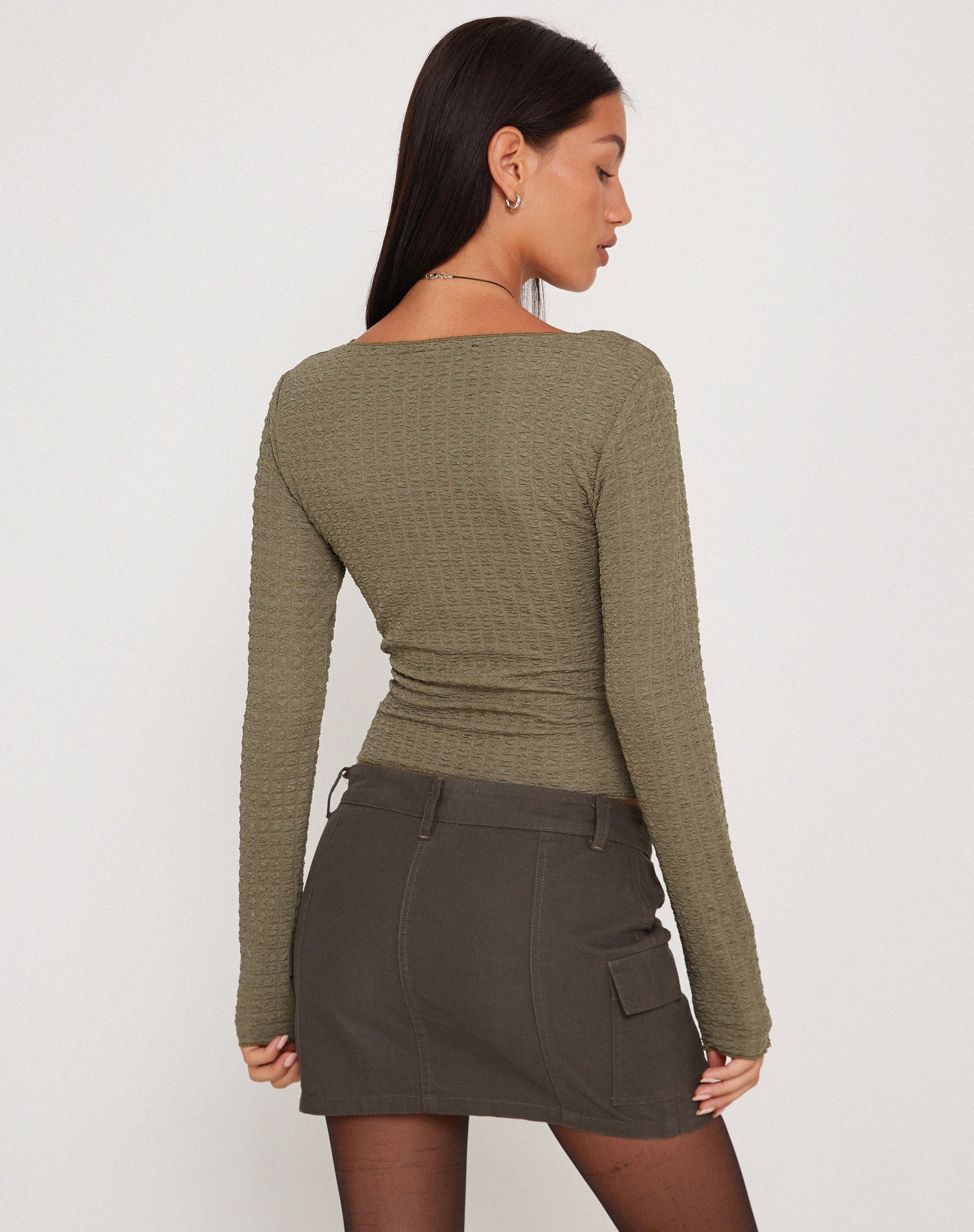 Image of Armina Long Sleeve Top in Khaki